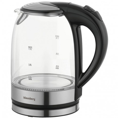 Klausberg veekeetja KB-7886 klaasist LED-valgustusega 1.7l