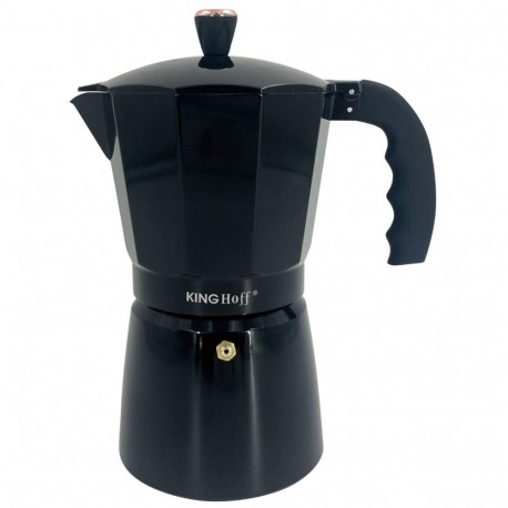Kinghoff espressokann kh-1885 alumiinium 12 tassi, must/roosa kuld