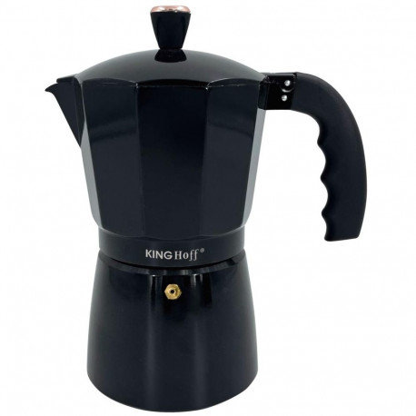 Kinghoff espressokann KH-1884 alumiiniumist 9 tassi, must/roosa kuld