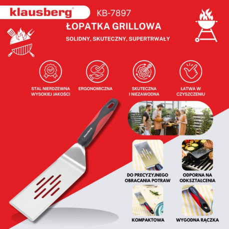 Klausberg grillilabidas KB-7897 36cm roostevaba teras plastkäepide