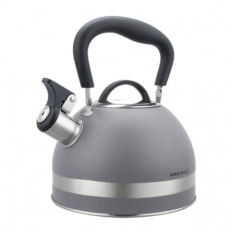 Czajnik z gwizdkiem, 1.8l, stali nierdzewnej, szary, kinghoff, kh-1851