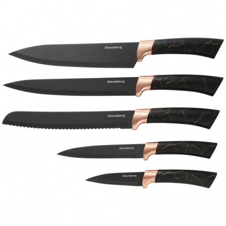 Klausberg kööginugade komplekt hoidikus KB-7799 5-osaline pruuni mustriga, must