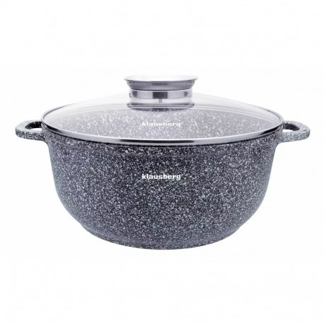Klausberg pott kaanega alumiiniumist 26cm 5,6l, hall marmor