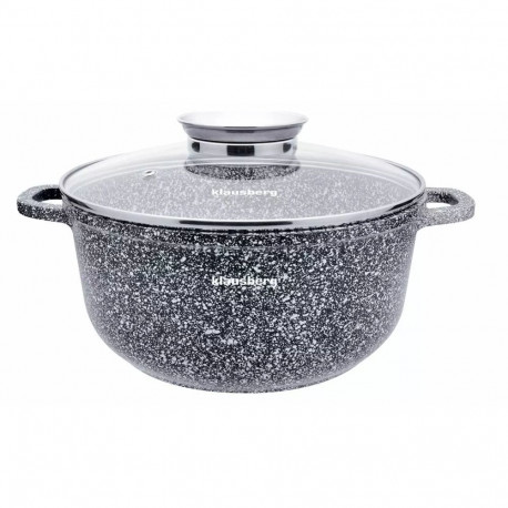 Klausberg kaanega pott 22cm 3,3l terasest, hall marmor