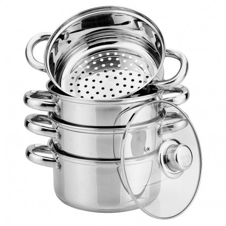 Garnek do gotowania na parze, stal zestaw 5 elementów śr.24cm 5l kinghoff