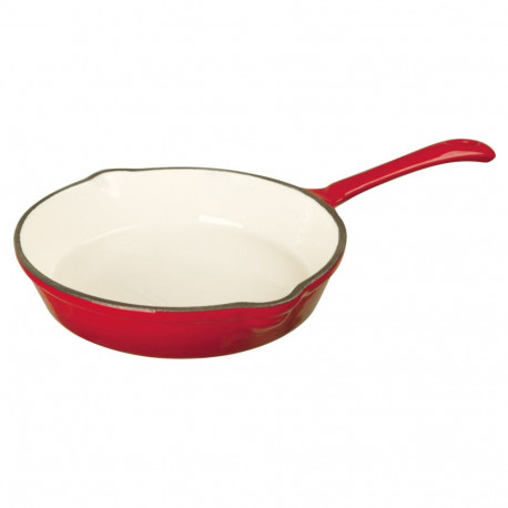 Patelnia głęboka emaliowana, żeliwo, czerwony śr.20cm kinghoff