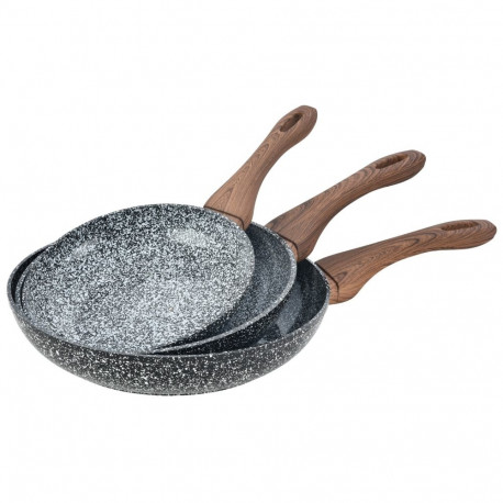 Kinghoff pannide komplekt 3-osaline alumiinium 20/24/28cm, hall marmorjas