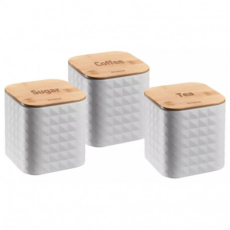 Klausberg hoiukarbid 3-osaline terasest ja bambusest, valge