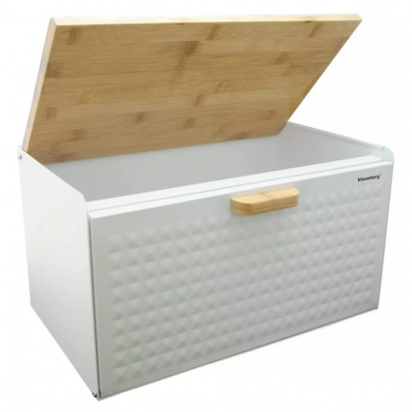 Chlebak stal-bambus, biały klausberg