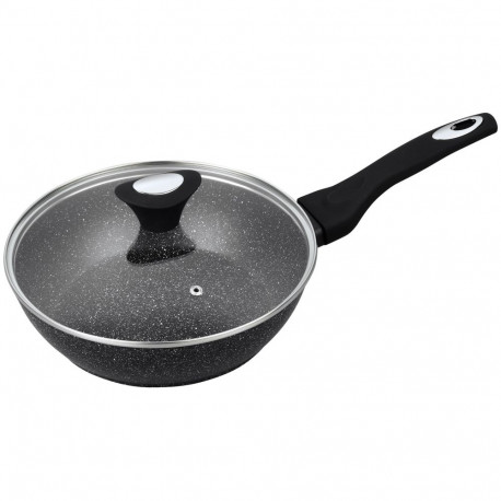 Klausberg sügav pann kaanega alumiiniumist 24cm, hall marmorimuster