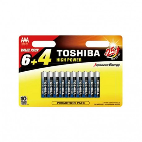 TOSHIBA AAA leelispatareid, 10 tk pakend