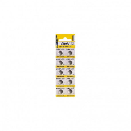 Vinnic AG12 | LR43 | SR43W | 186 | GP86A | 386 | leeliselised 1.5V patareid (10 tk)