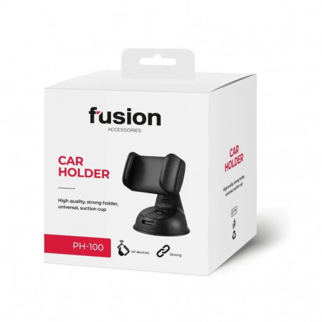 Fusion Accessories PH-100 auto telefonihoidik iminapaga kuni 90 mm klambriga must