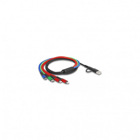 DeLOCK USB Charging Cable 4 in 1 USB Type-A + USB-C to 2 x Lightning / Micro USB / USB Type-C 1.20 m
