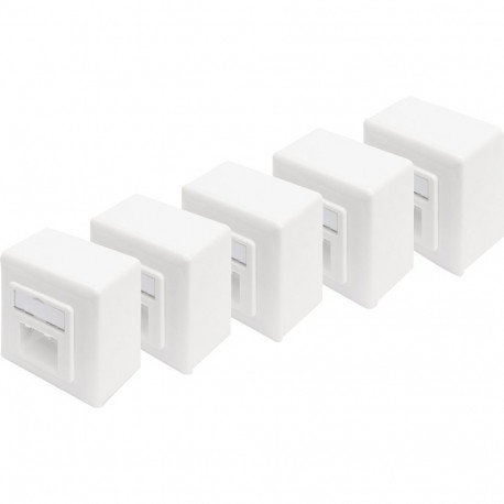 CAT.6A andmeside pistikupesa 2x RJ-45 LSA pinnapealne širmitud Klasse E 5tk, valge