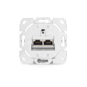 Digitus CAT.6A data connection socket, surface-mounted, shielded, 2x RJ-45 LSA (white, 5 pieces, cla