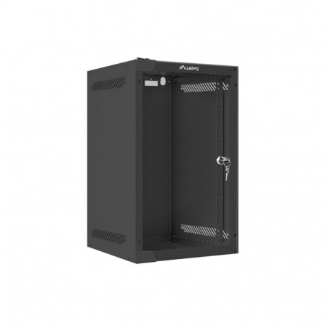 Lanberg võrgukapp 10" 9U/280X310 seinale paigaldatav, kokkupandav, klaasuksega, must