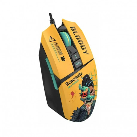 A4TECH Bloody W63 Max Renegade wired gaming mouse | RGB | 7 buttons |12000CPI | yellow