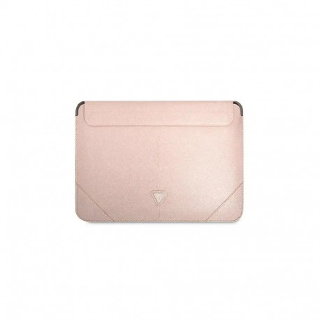 Guess Saffiano Triangle Logo laptop sleeve 16" pink
