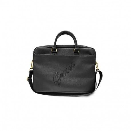 Guess Saffiano Script laptop bag 16" black