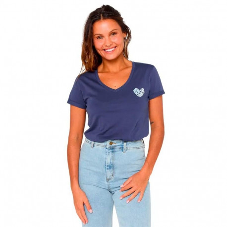 Lühikeste varrukatega T-särk, naiste Rip Curl Heart V Neck Tee Sinine - XS