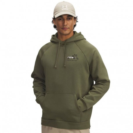 Men’s Hoodie Under Armour Rival Fleece Hbr Logo Hd Dark green - L