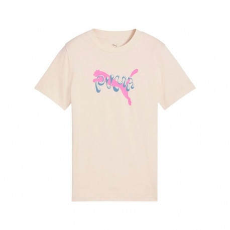 Child's Short Sleeve T-Shirt Puma Tweenerverse Beige - 13-14 Years