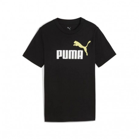 Child's Short Sleeve T-Shirt Puma Essentials 2 Color No.1 Log Black - 13-14 Years