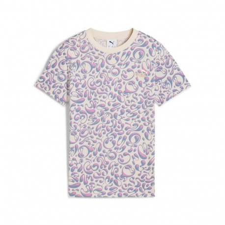 Laste Lühikeste varrukatega T-särk Puma Tweenerverse Aop Beež - 11-12 aastat