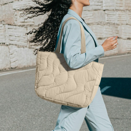 tomtoc Terra-T38 Puffy Laptop Tote Bag, 13,5 l, beige