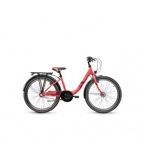 Laste jalgratas S´COOL Wave Steel LTD, 24" korall/punane