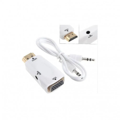 Fusion video signal converter HDMI to VGA (+audio) white