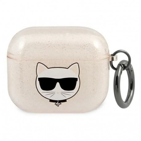 Karl Lagerfeld case for Airpods 3 KLA3UCHGD gold Glitter Choupette