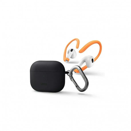 UNIQ Nexo ümbris AirPods 3. põlvkonnale + kõrvakonksud, silikoon, hall