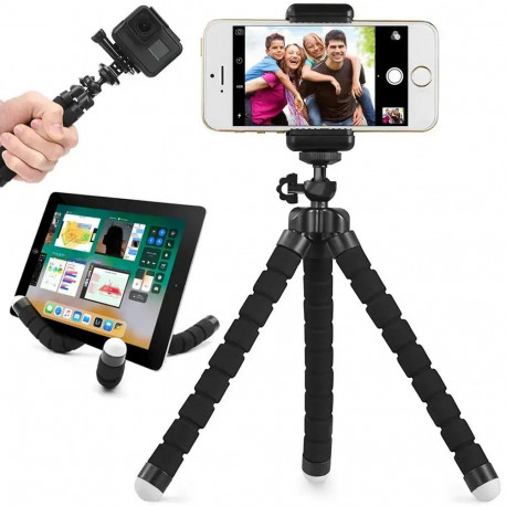 Fusion Tripod Paindlik telefonihoidik, statiiv must