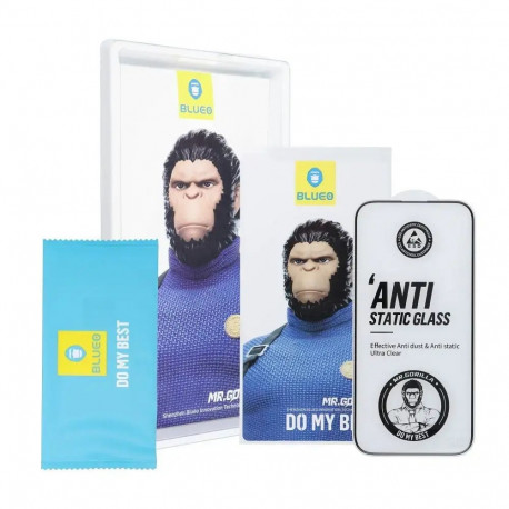 BlueO 5D Mr. Monkey karastatud klaas telefonile Apple iPhone 12 Pro Max, must