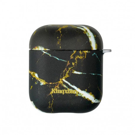 Kingxbar Marble Silicone Case For Apple Airpods 1 | 2 Black