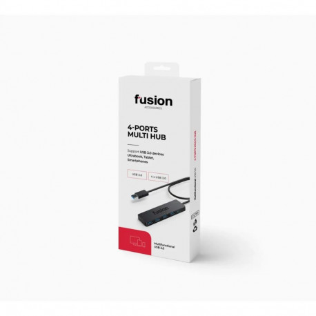 Fusion USB 3.0 to 4 x USB 3.0 splitter 5 Gbps black (EU Blister)