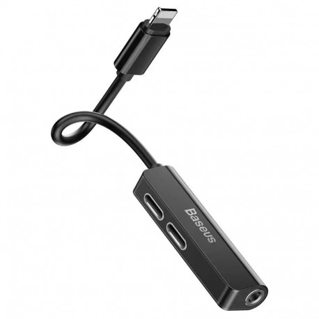 Baseus CALL52-01 universaalne heliadapter laadimisega Lightning -> 3.5mm must