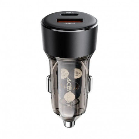 Acefast B12 car charger | 60W | PD, QC, PPS | USB-C, USB-A | black