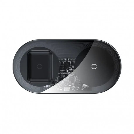 Baseus Simple Pro WXJK-CA02 2-in-1 juhtmevaba laadija | Qi | 15W | läbipaistev