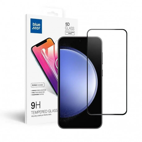Blue Star 5D tempered glass with frame for phone Samsung Galaxy S23 FE black