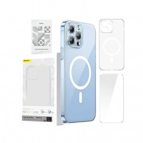 Baseus all-tempered-glass screen protector for phone iPhone 13 Pro transparent with cleaning kit