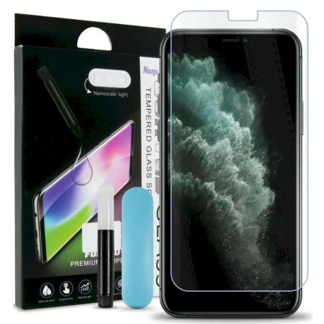 Fusion UV 9H kogu ekraani kattev karastatud klaas telefonile iPhone 11 Pro Max