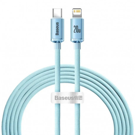 Baseus Crystal Shine data transfer and charging cable | USB-C to Lightning | 20W | 2m | blue