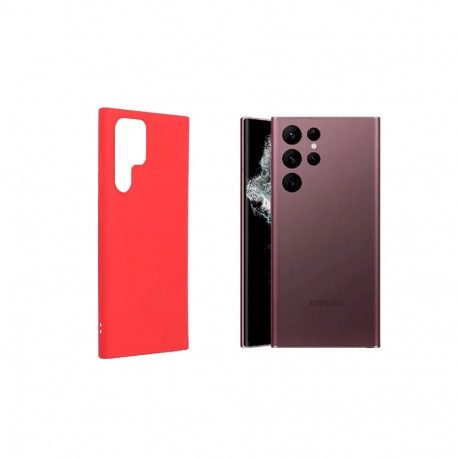 Fusion soft matte back case silicone for Samsung S908 Galaxy S22 Ultra red