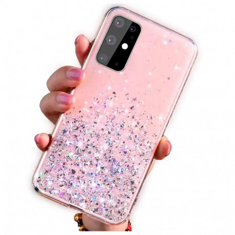 Fusion Glue Glitter Back Case Silicone Case For Apple iPhone 12 Pro Max Pink
