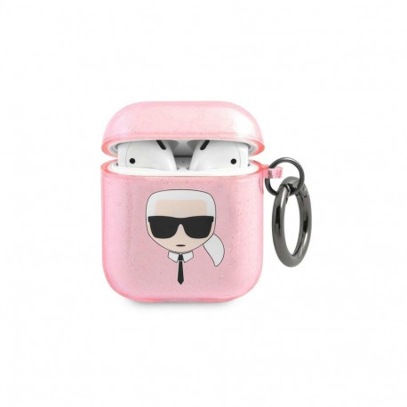 Karl Lagerfeld Karl Lagerfeld KLA2UKHGP AirPods cover rowy/pink Glitter Karl`s Head