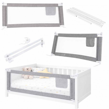 Barierka do łóżka ochronna zabezpieczenie blokada osłona 160cm szara