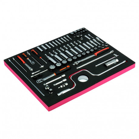 Sockets and ratchets set 1/4" and 3/8" inch size 82 pcs in a foam